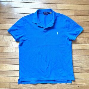 Ralph Lauren 100% Cotton Blue Men's Short Sleeve Polo Size Large